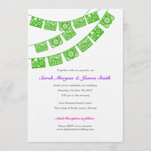 Invitation du mariage de Papel Picado Green