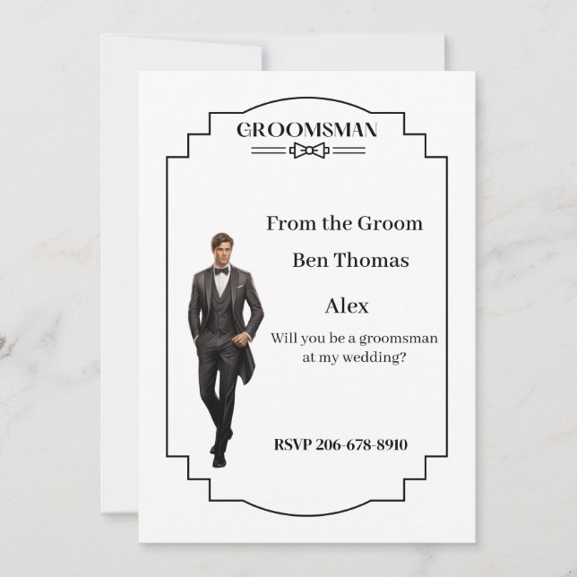 Invitation du mariage Groomsman (Devant)