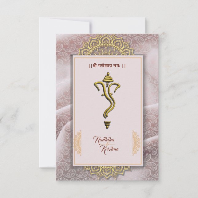 Invitation du mariage indien hindou Ganesha (Devant)