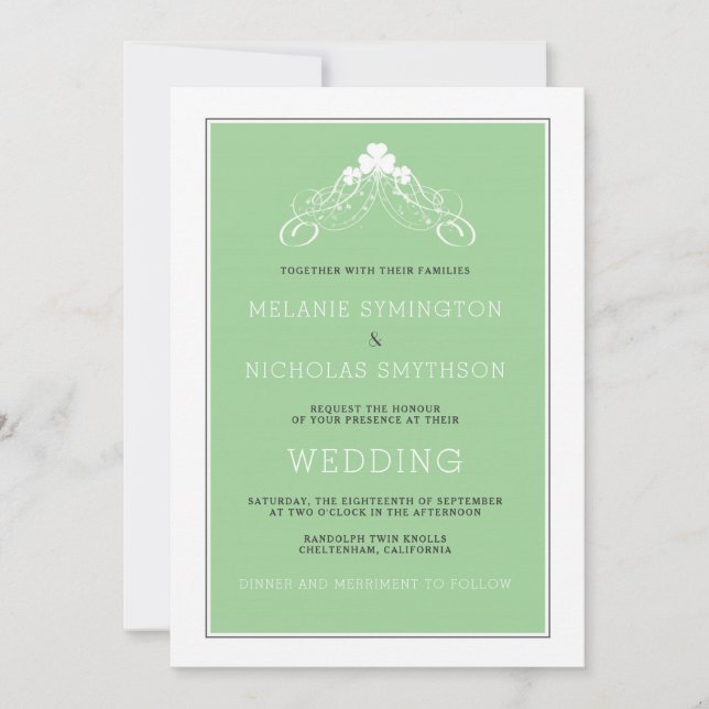 Invitation du Mariage irlandais Arch 3991 (Devant)