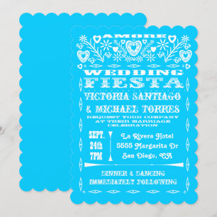 Invitation du Mariage mexicain coloré Papel Picado