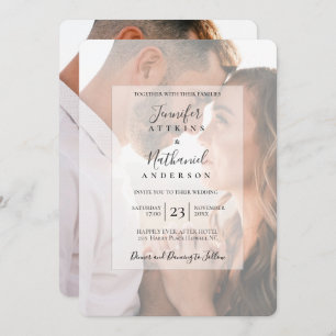 Invitation du Mariage photo moderne Black White Ov