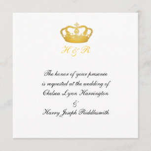 Invitation du Mariage royal Golden Crown