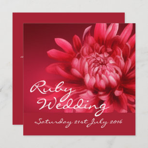 Invitation du mariage Ruby 40 ans carré