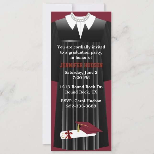 Invitation du Maroon Graduation Party (Devant)