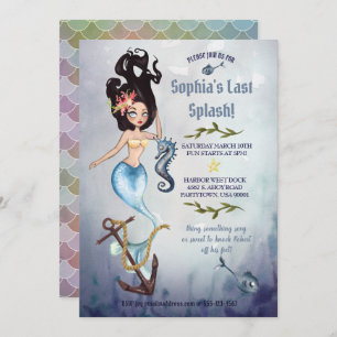 Invitation du Mermaid Nautical Bachelorette Party