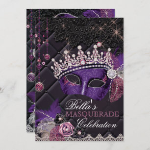Invitation du Mis Quince Anos Masquerade Party