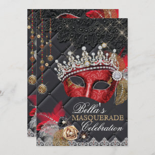 Invitation du Mis Quince Anos Masquerade Party