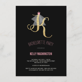 Invitation du Monogramme Gold Parties scintillant