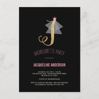 Invitation du Monogramme Gold Parties scintillant