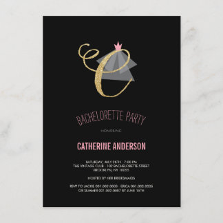 Invitation du Monogramme Gold Parties scintillant