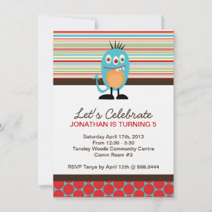 Invitation du Monster Birthday Party