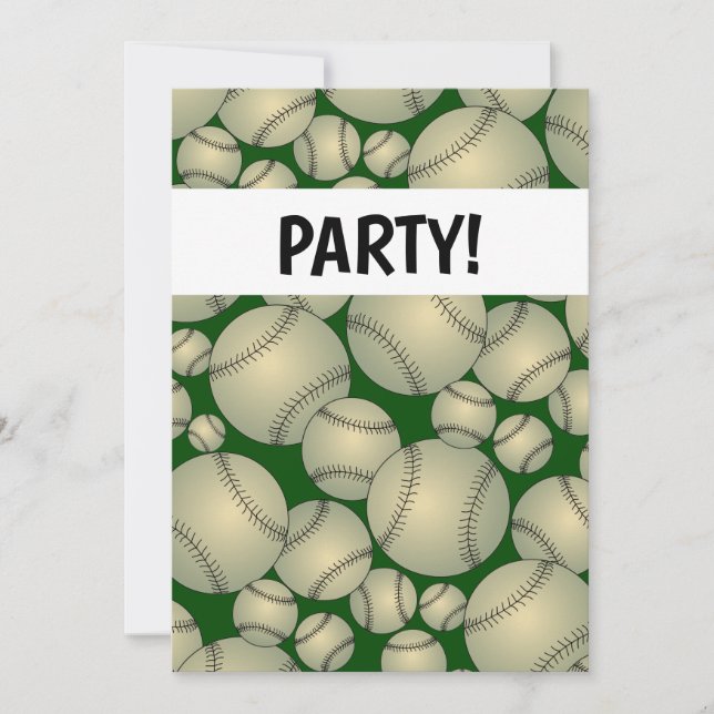 Invitation du Motif de baseball (Devant)