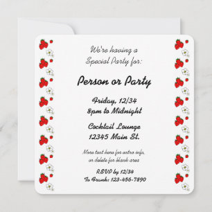 Invitation du Motif de fraise sur mesure