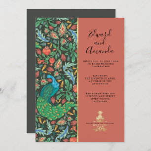 Invitation du Motif Peacock Terra Cotta