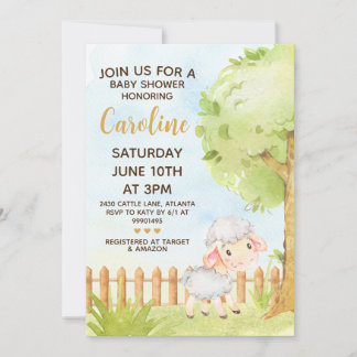 Invitation du mouton, invitation du Baby shower