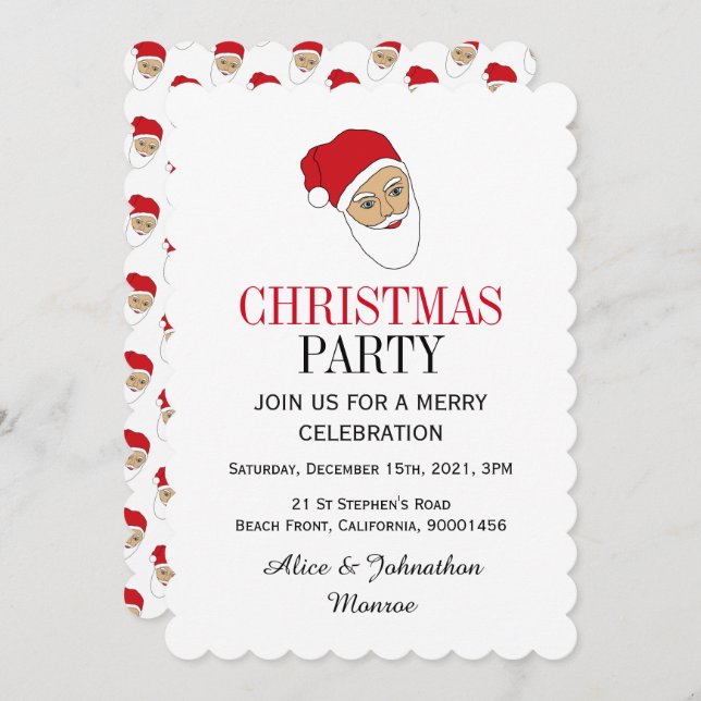 Invitation du Noël du Père Noël (Devant / Derrière)