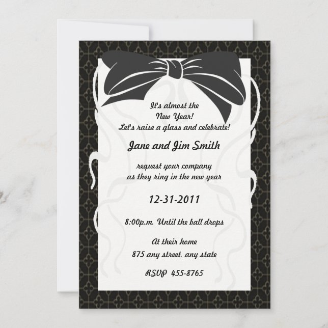 Invitation du Nouvel An de Black Bow (Devant)