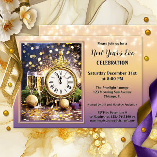 Invitation du Nouvel An Festive Sparkling