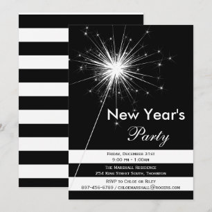 Invitation du Nouvel An Sparkler Dramatique