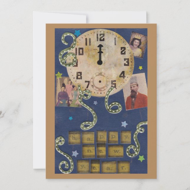 Invitation du Nouvel An Vintage (recto verso) (Devant)