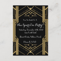 Invitation du NYE Party dans les années 1920