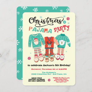 Invitation du Pajama Party de Noël