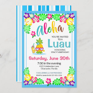 Invitation du parti Aloha Tropical Luau