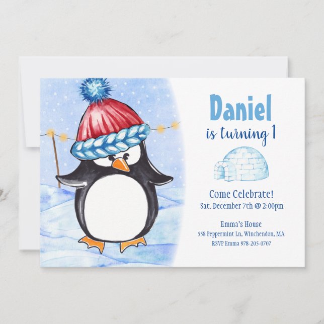 Invitation du Parti Anniversaire de enfant des pin (Devant)