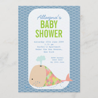 Invitation du Parti Baby shower de la mer pour la