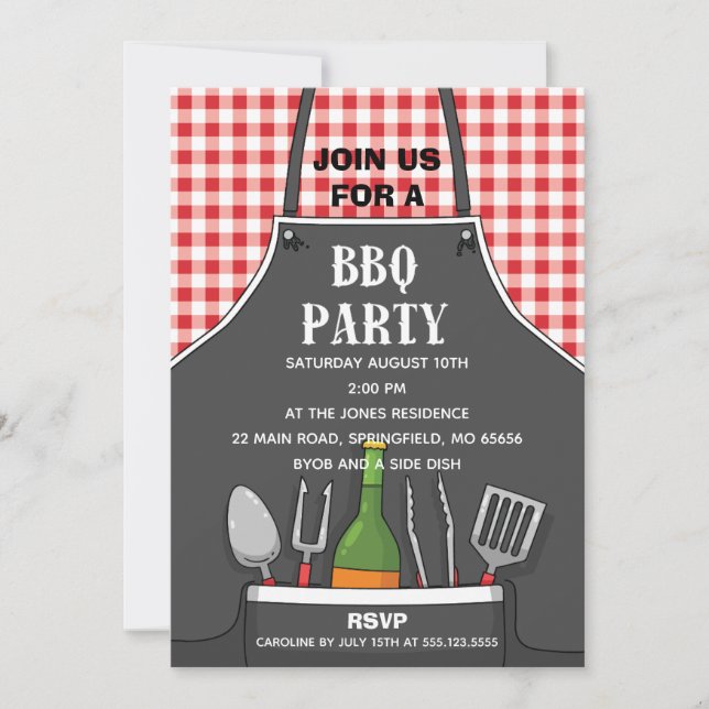 Invitation du parti BBQ Apron (Devant)