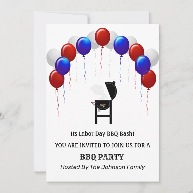 Invitation du parti BBQ de la Fête du Travail Roug (Devant)