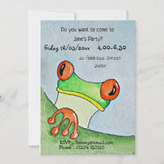 Invitation du parti Cute Frog