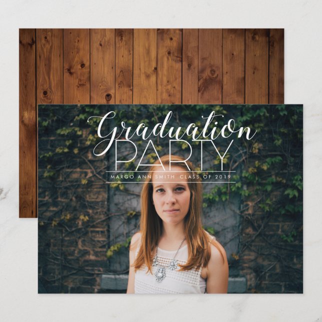 Invitation du Parti de Graduation Moderne (Devant / Derrière)