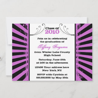 invitation du parti de graduation violet à la mode