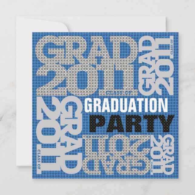 Invitation du Parti de la graduation 2011 Bleu 1 (Devant)