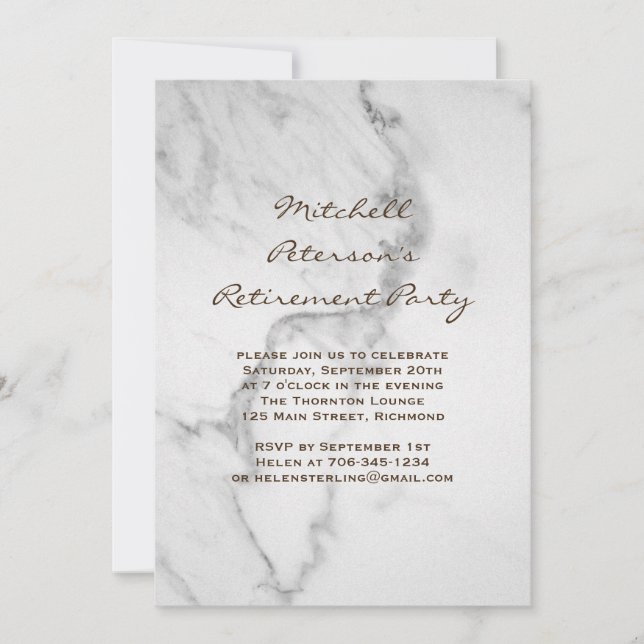 Invitation du Parti de la retraite du marbre à Tau (Devant)