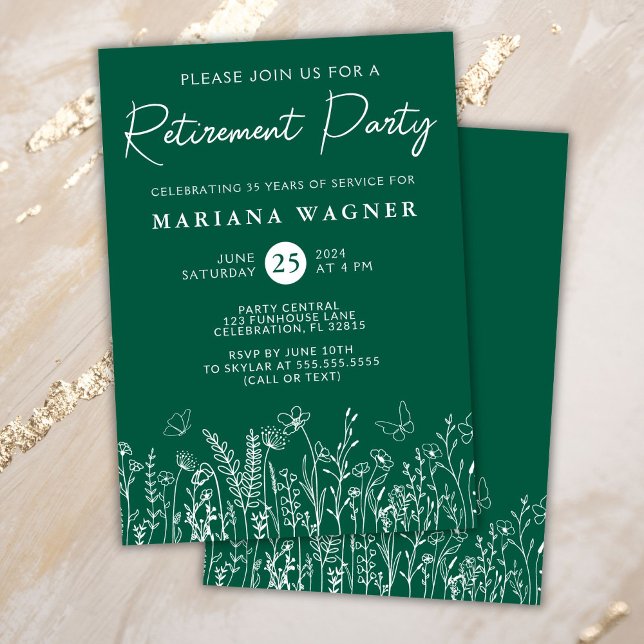 Invitation du Parti de la retraite Fleur sauvage v (Créateur téléchargé)