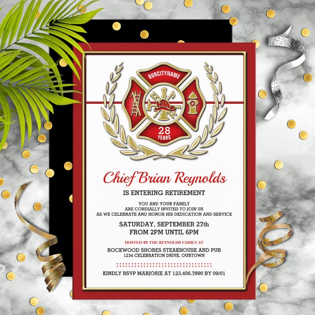Invitation du parti de retraite des pompiers (Créateur téléchargé)