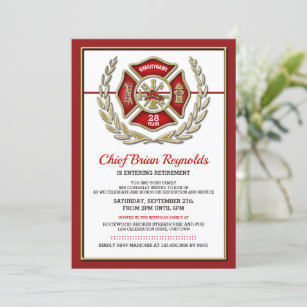 Invitation du parti de retraite des pompiers