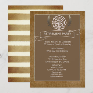 Invitation du parti de retraite des pompiers