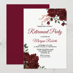 Invitation du parti de retraite Floral Rose de Bou