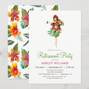 Invitation du parti de retraite Hawaiian Luau