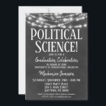 Invitation du Parti d'études en sciences politique<br><div class="desc">Un tableau noir et blanc amusant Invitation de la soirée de remise de diplômes Sciences politiques avec des lumières brillantes au sommet.</div>