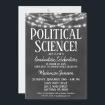 Invitation du Parti d'études en sciences politique<br><div class="desc">Un tableau noir et blanc amusant Invitation de la soirée de remise de diplômes Sciences politiques avec des lumières brillantes au sommet.</div>