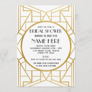 Invitation du parti d'Fête de l'mariée Art déco Ga