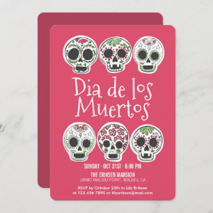 Invitation du parti d'Halloween Dia de los Muertos
