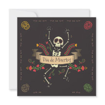 Invitation du parti Dia de los Muertos Halloween