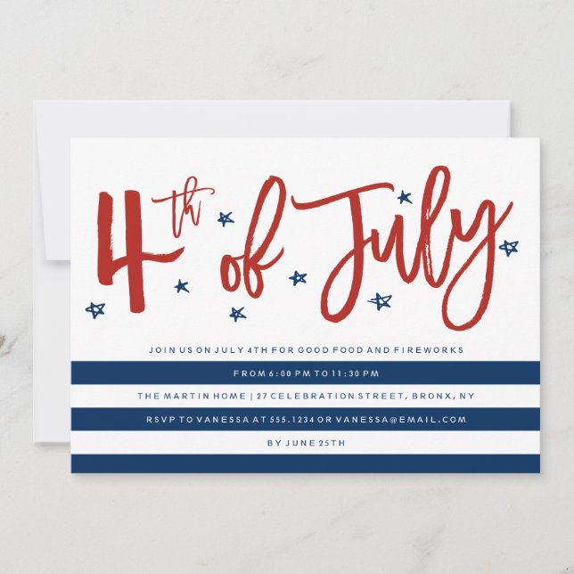 Invitation du parti du 4 juillet (Devant)