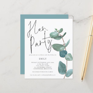 Invitation du parti Eucalyptus Leaf Hen Budget